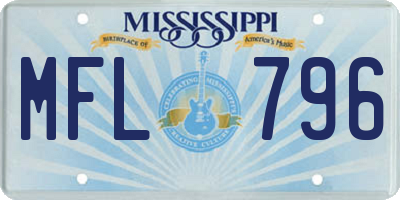 MS license plate MFL796