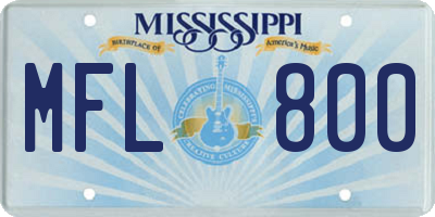 MS license plate MFL800