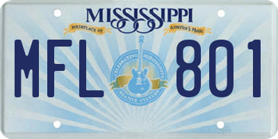 MS license plate MFL801