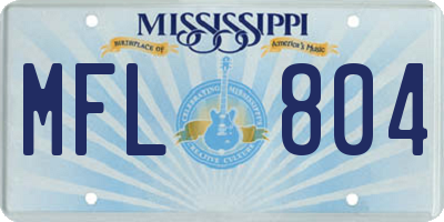 MS license plate MFL804