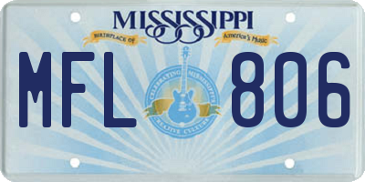 MS license plate MFL806