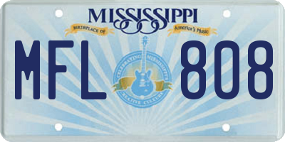 MS license plate MFL808