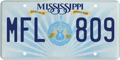 MS license plate MFL809