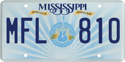 MS license plate MFL810