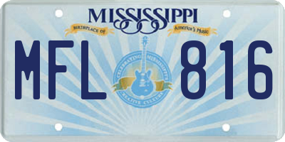 MS license plate MFL816