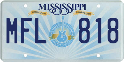 MS license plate MFL818