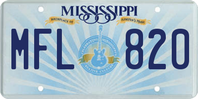 MS license plate MFL820