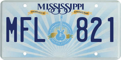 MS license plate MFL821