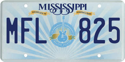 MS license plate MFL825