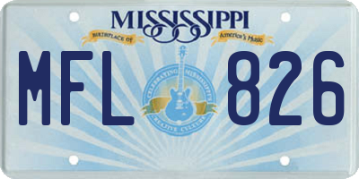MS license plate MFL826