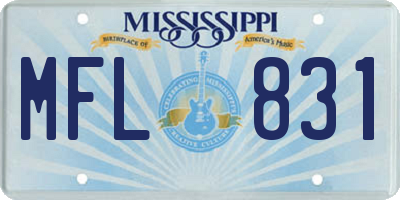 MS license plate MFL831