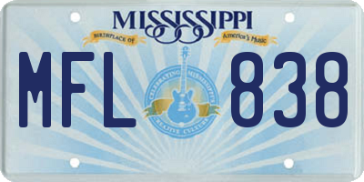 MS license plate MFL838