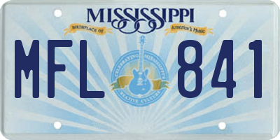 MS license plate MFL841