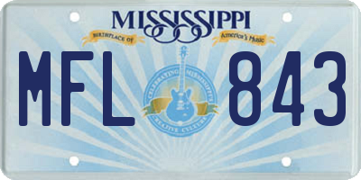 MS license plate MFL843