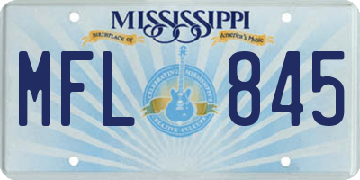 MS license plate MFL845