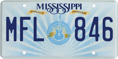 MS license plate MFL846