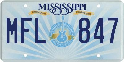 MS license plate MFL847
