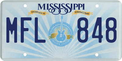 MS license plate MFL848
