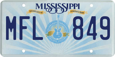 MS license plate MFL849