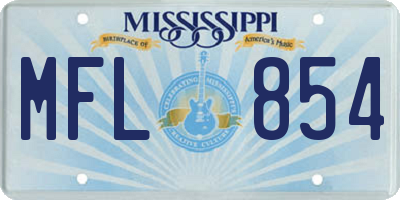 MS license plate MFL854