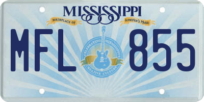 MS license plate MFL855
