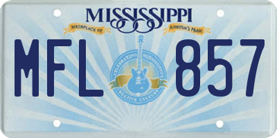 MS license plate MFL857