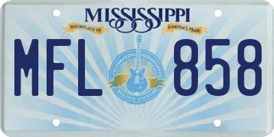 MS license plate MFL858