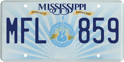 MS license plate MFL859