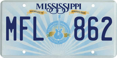MS license plate MFL862