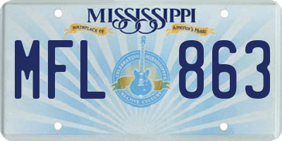 MS license plate MFL863