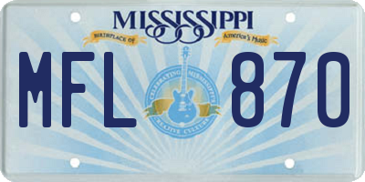 MS license plate MFL870