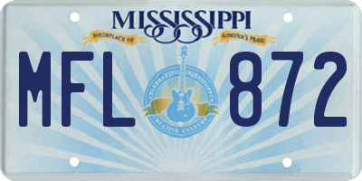 MS license plate MFL872
