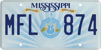 MS license plate MFL874