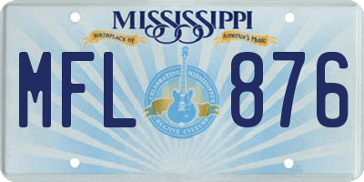 MS license plate MFL876