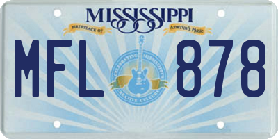 MS license plate MFL878