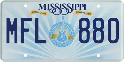 MS license plate MFL880