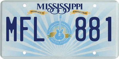 MS license plate MFL881