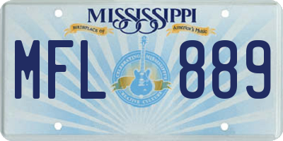 MS license plate MFL889