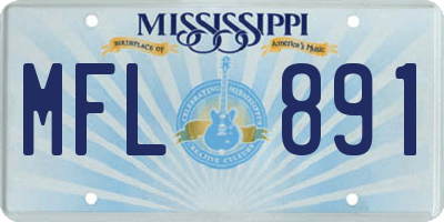 MS license plate MFL891