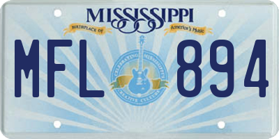 MS license plate MFL894