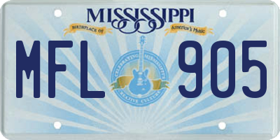 MS license plate MFL905