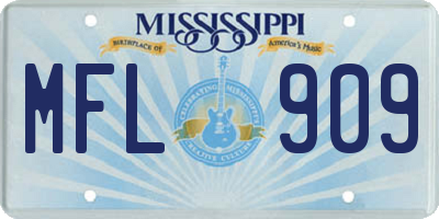 MS license plate MFL909