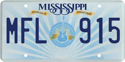 MS license plate MFL915