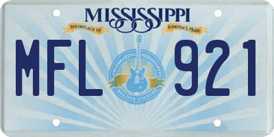 MS license plate MFL921