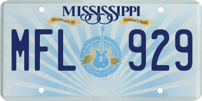 MS license plate MFL929
