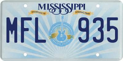 MS license plate MFL935