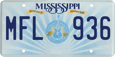 MS license plate MFL936
