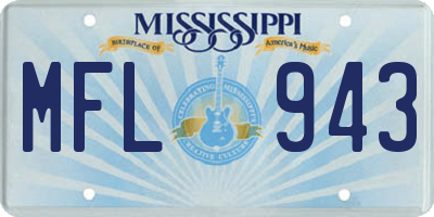 MS license plate MFL943