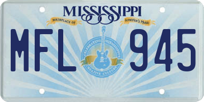 MS license plate MFL945