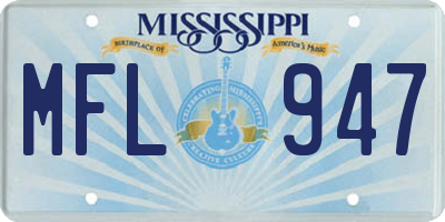 MS license plate MFL947